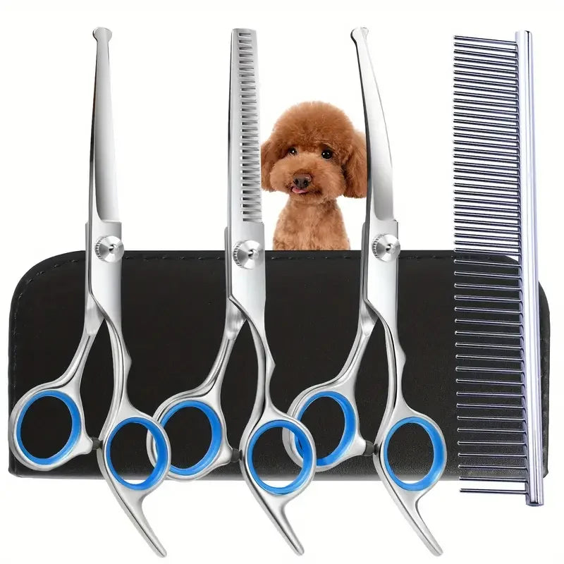 Safe and Precise Professional Pet Grooming Scissors with Round Head - Stainless Steel