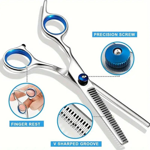4pcs Pet Safe Scissors - Ambidextrous Stainless Steel Grooming Shears with Safe, Round Head for Precision Trimming