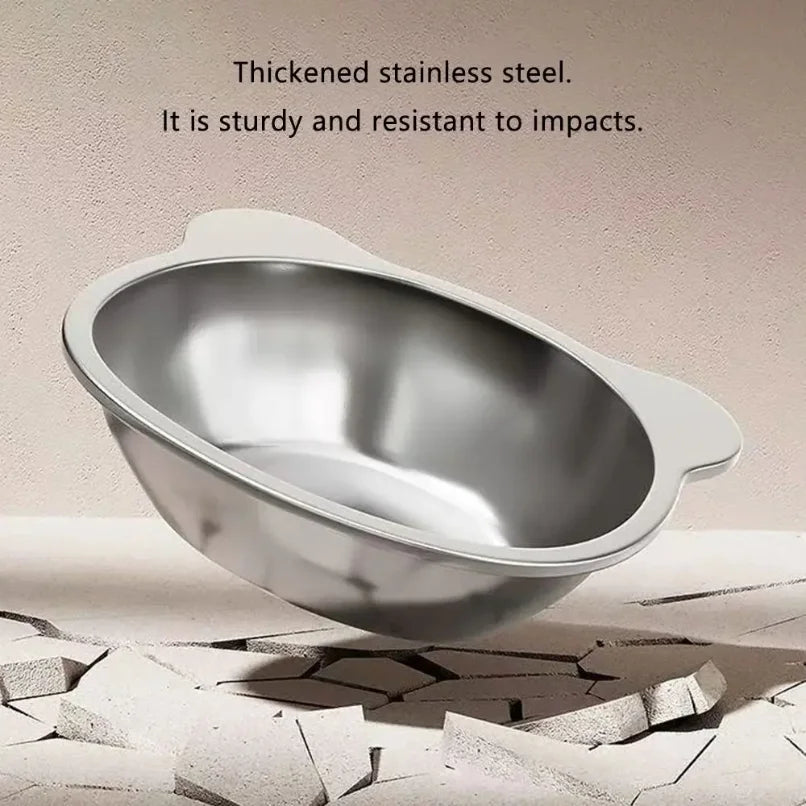 Raised Cat Bowls Tilted Neck Guard Cat Food Bowl 304 Stainless Steel Shatter-resistant Elevated 15° Pet Supplies for Puppy Cat