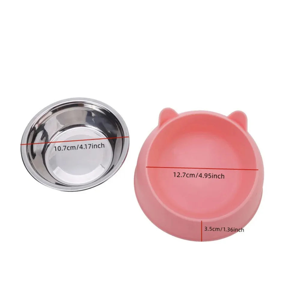 100ML Cat Dog Bowl 15 Degrees Raised Non Slip Puppy Base Cat Food Drinking Water Feeder Tilt Safeguard Neck Pet Bowl Accessories
