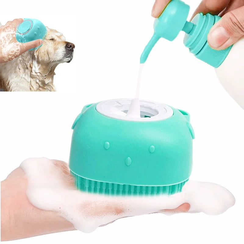Pet Bathing Brush, Soft Silicone Massager and Gel Bathing Brush